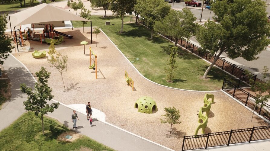 Metro Verde Desert Park shaded area and playground equipment