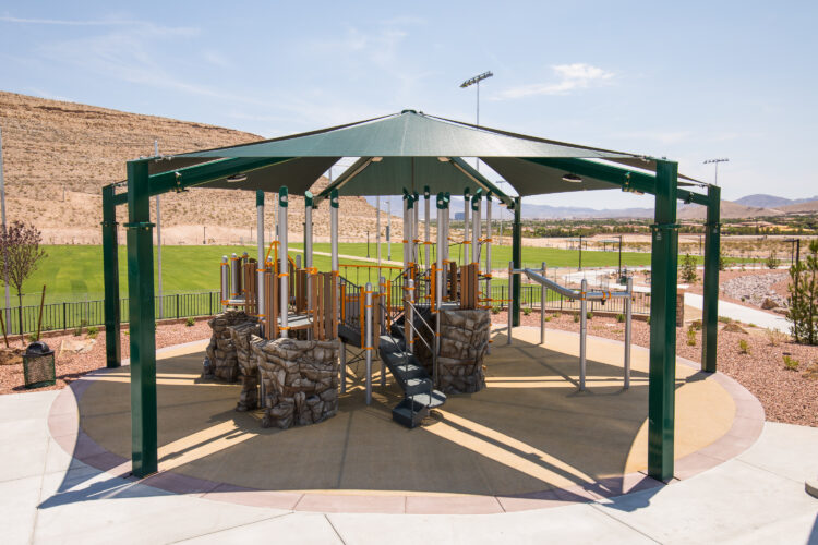 large shade covering park