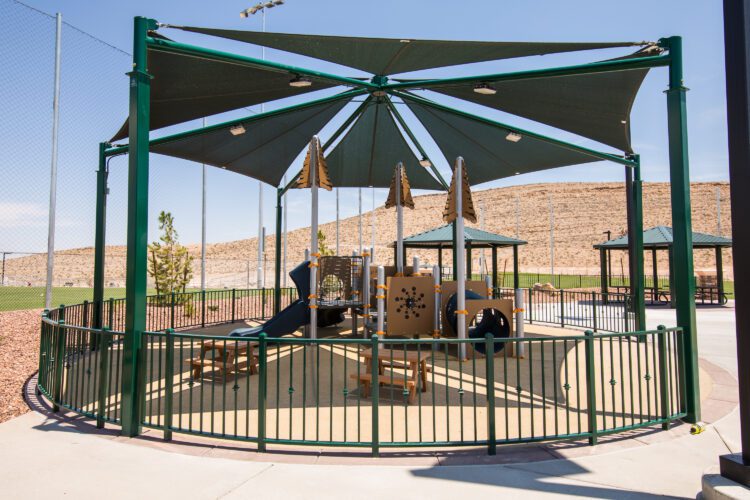 playground and shades at the park