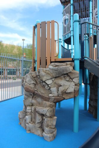 climbing rocks at playground