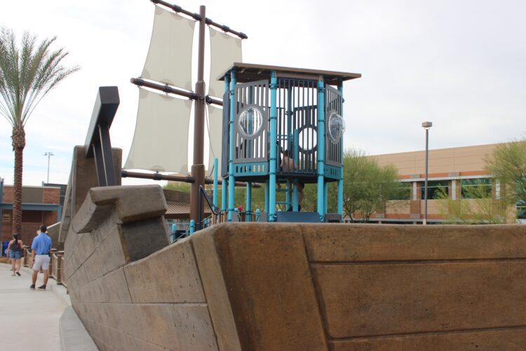 playground pieces on top of ship