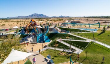 playground and sidewalks at the park