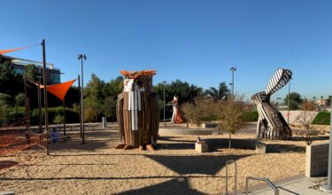 large wooden owl and bunny