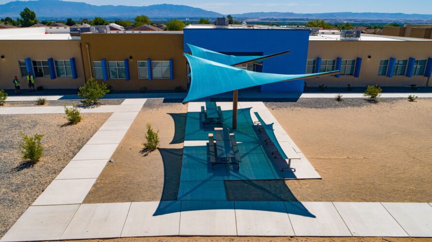 shade structures at Solare Collegiate Charter School