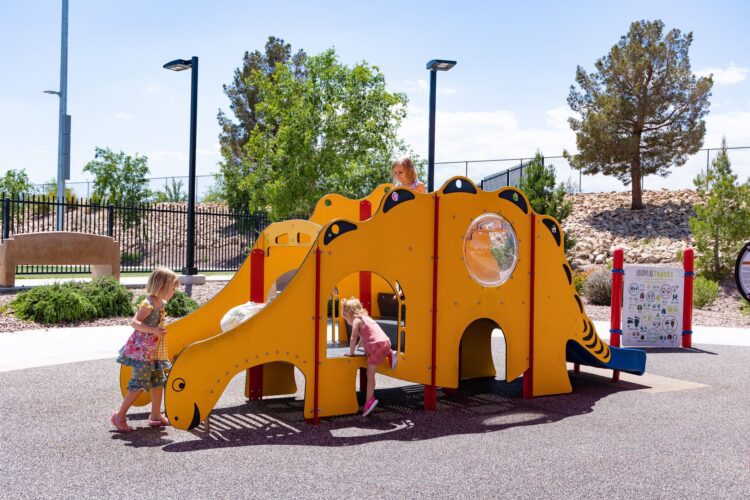 yellow dinosaur play equipment