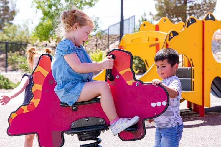 kids on park equipment