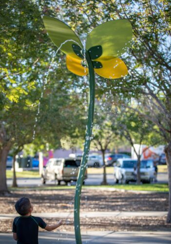 butterfly spray equipment at splash pad