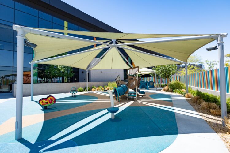 shade structure and ground surfacing