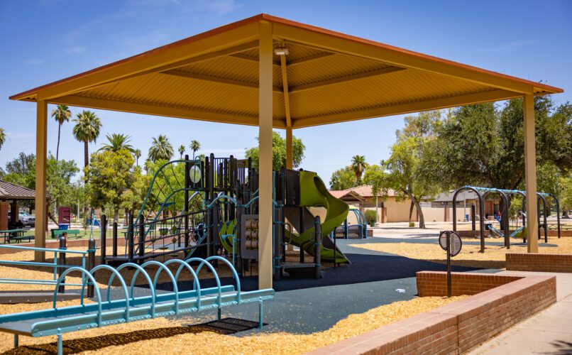 Encanto park shade structure and playground