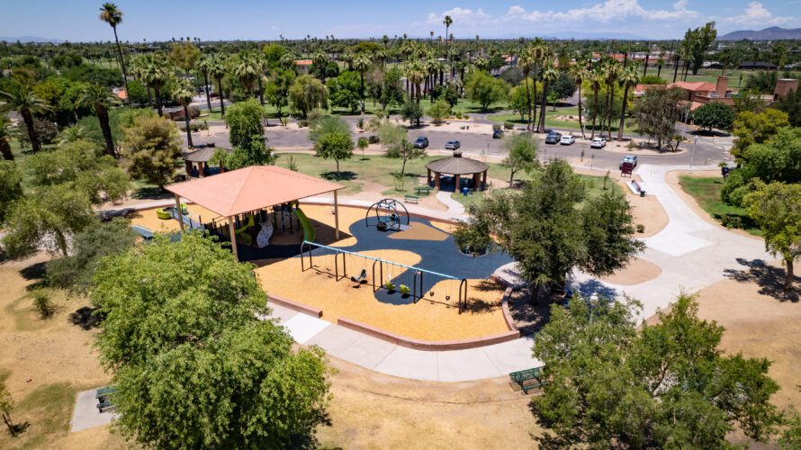 aerial view of Encanto park