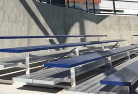 blue bleachers