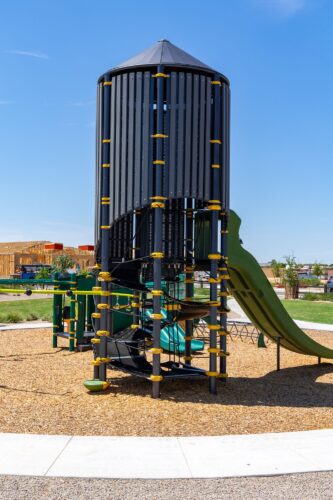 playground equipment styled as a silo