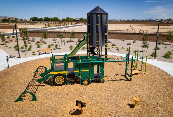 playground equipment styled as a tractor