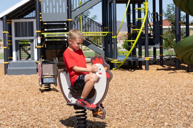 kid playing at park