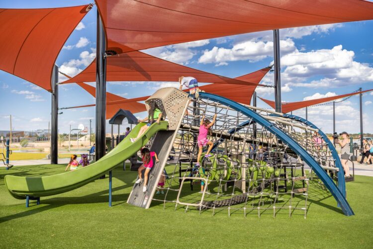 kids playing on playground